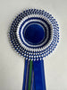 Small Blue and White Striped Rosette