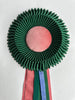 Medium Forest Green and Pink Rosette