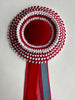 Small Red and White Striped Rosette