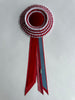 Small Red and White Striped Rosette