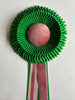 Small Emerald Green and Pink Rosette